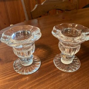 Clear glass candle holders
